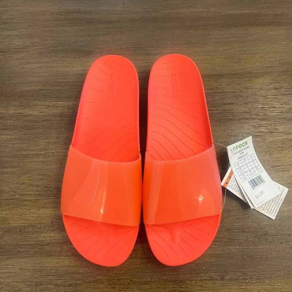 Crocs Splash Glossy Slides, Women’s Size 11, New With Tags